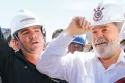 Lula e André Sanches, na Arena do Corinthians