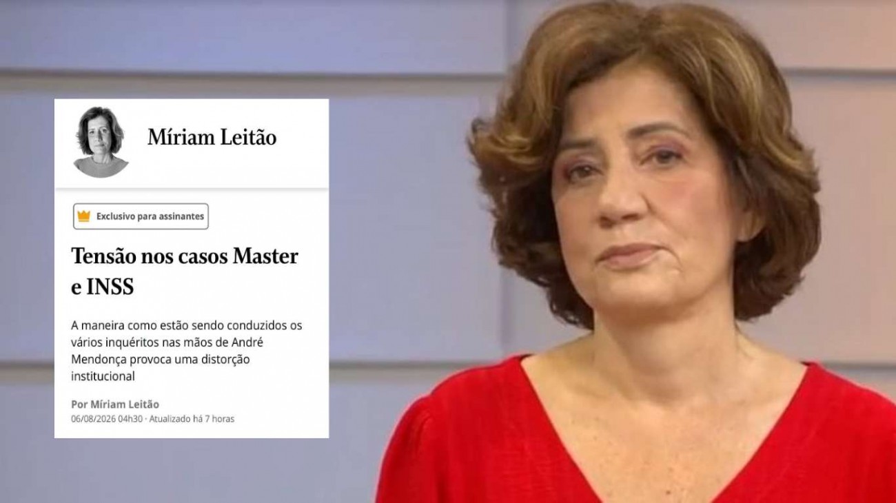 Miriam Leitão vê “tensão” nos casos Master e INSS, mas não vê nada nos famigerados inquéritos de Xandão