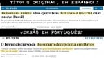 O mesmo jornal, a mesma jornalista e duas versões para a performance de Bolsonaro