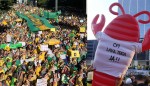 Paulista tem coro “NHONHO NÃO!” e lagosta inflável contra Maia e licitação estapafúrdia do STF (veja o vídeo)