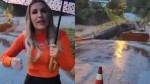 Enquanto prefeita faz live alertando perigo, enxurrada leva ponte de concreto (veja o vídeo)