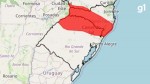 URGENTE: Aviso vermelho de grande perigo para amanhã no RS