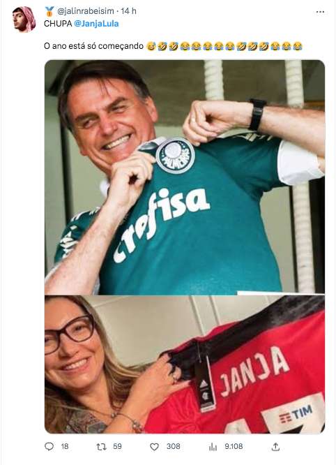 Janja vê derrota do Flamengo no estádio, é chamada de 'pé frio' e vira meme  nas redes