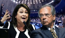 Barraqueira “de carreira”, Kátia Abreu se vitimiza e cria “histeria” contra Paulo Guedes (veja o vídeo)