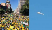 Helicóptero supostamente da Globo é recebido sob épicas vaias de manifestantes em SP (veja o vídeo)