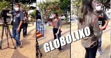 Globo tenta fazer pressão em pequena cidade que abriu comércio, populares não permitem e expulsam equipe (veja o vídeo)