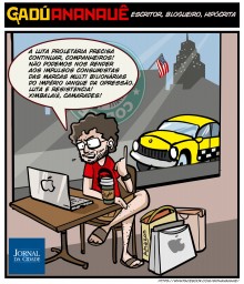 Charge da Semana - O socialista de iPhone e a luta contra o capitalismo malvadão