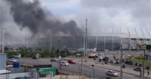 Urgente: Enorme incêndio toma conta do estádio Arena Castelão, em Fortaleza (veja os vídeos)