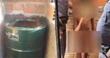 Inacreditável! Criança, que era mantida em cárcere privado dentro de um barril, é resgatada pela PM (veja o vídeo)