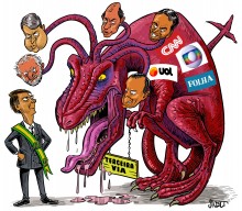 Charge especial - Bolsonaro contra os monstros da terceira via