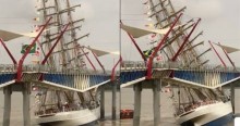 Assustador! Lendário Navio Cisne Branco da Marinha do Brasil sofre acidente no Equador (veja o vídeo)