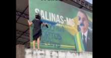 Esquerdopata “covarde e imprudente” é flagrada em ato de vandalismo e apologia ao nazismo (veja o vídeo)