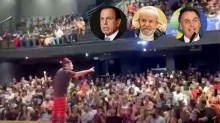 Em show ao vivo, humorista improvisa ‘enquete eleitoral’ e resultado é impressionante (veja o vídeo)