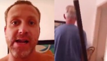 Ex-ator da Globo tem crise de abstinência e ameaça o próprio pai com um bastão (veja o vídeo)