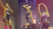 Cantora de famosa dupla sertaneja, aparentemente bêbada, dá novo fiasco e encerra show antes da hora (veja o vídeo)
