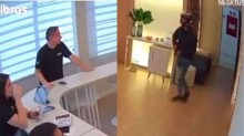 Ladrão anuncia assalto, mas é surpreendido por reação fulminante de empresário (veja o vídeo)