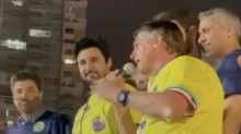Jair Bolsonaro ao lado de Fred Rodrigues, candidato que foi alvo de Caiado em Goiânia - GO
