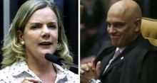 Em discurso de posse, Gleisi escancara "amor" a Moraes