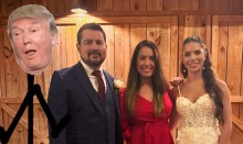 Juíza Ludmila entra na brincadeira e mostra "Trump" no casamento de Paulo Figueiredo