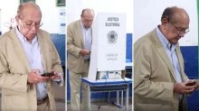 Gilmar é flagrado pelas câmeras usando "apetrecho" diferente na urna
