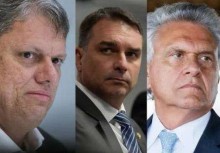 Onda de direita: Flávio, ao lado de Tarcísio, recebe hoje o importante apoio de Ronaldo Caiado