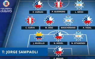 Seleção dos melhores da Copa América tem um fato inédito