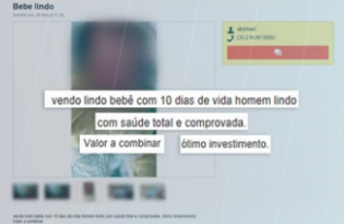 Ser Pai... Pai é preso após anunciar venda de filho na OLX