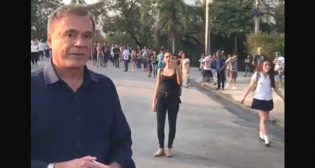 Álvaro Dias visita destroços do museu e se surpreende com manifestação de apoio a outro candidato (Veja o Vídeo)