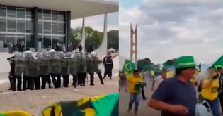 STF recepciona população com bombas de gás lacrimogêneo e balas de borracha (Veja o Vídeo)