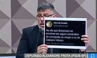 Passou vergonha: Alexandre Frota leva print de perfil falso acreditando ser verdadeiro para CPI das Fake News (veja o vídeo)