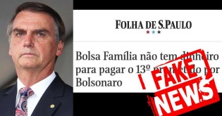 Jair Bolsonaro sobre Folha de SP: jornaleco campeão em fake news e desinformação