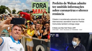 A imprensa "isentíssima": Bolsonaro cumprimenta eleitores: irresponsabilidade. China esconde vírus: acidente