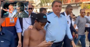 Bolsonaro sobrevoa Angra dos Reis após deslizamentos e recebe apoio do povo nas ruas (veja o vídeo)