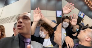 Manifestantes de esquerda fazem ofensas racistas e homofóbicas contra Douglas Garcia na Alesp (veja o vídeo)