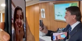 Jovem impedida de se aproximar de Bolsonaro recebe surpresa do presidente e um inusitado convite (veja o vídeo)