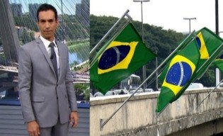 Não é déjà vu... Como é que é, César Tralli? A bandeira do Brasil suja a cidade??? (veja o vídeo)