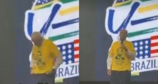 Candidato americano veste camisa de Bolsonaro em encontro internacional (veja o vídeo)