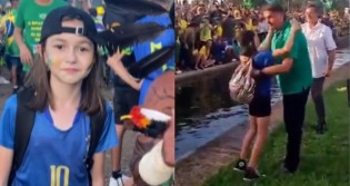 Júlia, a menina patriota abraçada por Bolsonaro, deixou uma incrível mensagem ao pé do ouvido (veja o vídeo)