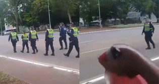 Apoiadores do ex-presidiário desrespeitam e ironizam PMs em cerimônia de posse (veja o vídeo)