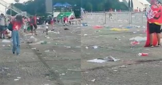 Eleitores do ex-presidiário deixam 'rastros, restos e lixo a céu aberto', após cerimônia de posse em Brasília (veja o vídeo)