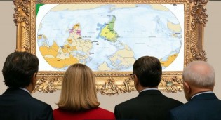 IBGE do PT põe o mapa-múndi de cabeça para baixo e vira chacota