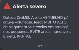 URGENTE: Alerta de extremo risco é emitido e imagens são impactantes