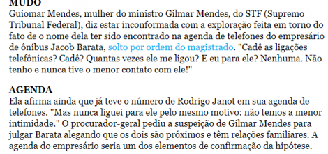 Publicação de Mônica Bergamo