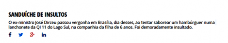 Nota da coluna de Cláudio Humberto