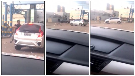 Em briga no trânsito, após discussão, mulher atropela o agressor (veja o vídeo)