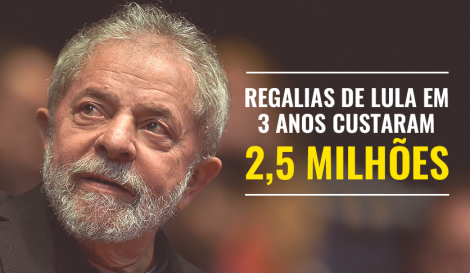 Benefícios de Lula custaram R$ 2,5 milhões aos pagadores de impostos em 3 anos