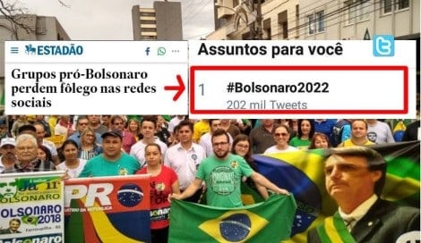 Estadão aponta queda de Bolsonaro nas redes sociais e reação é imediata