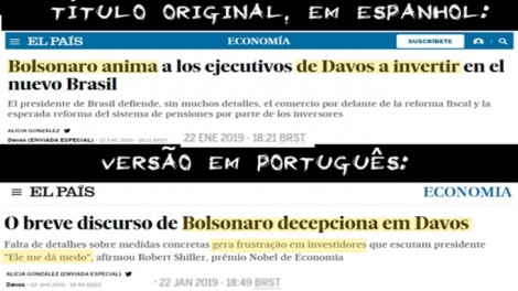 O mesmo jornal, a mesma jornalista e duas versões para a performance de Bolsonaro