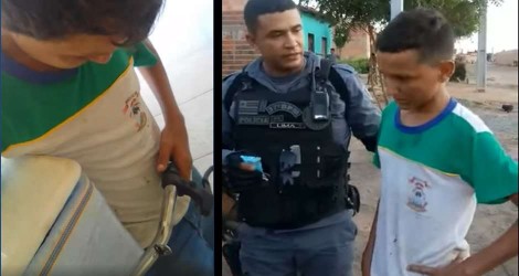 Garoto pobre, humilhado por trabalhar, recebe o apoio da Polícia: “Você é um herói” (veja o vídeo)