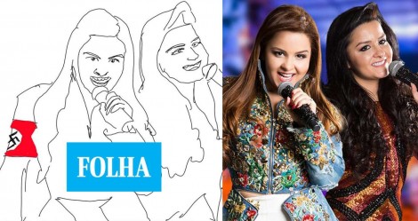 Covardia com Maiara e Maraísa: Folha publica ilustração das cantoras com suástica, leia nota de repúdio